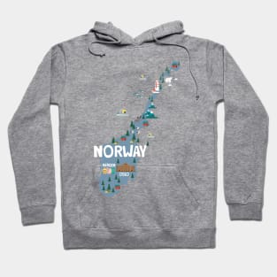 Norway Illustrated Map Hoodie